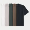 5er-Pack kastenförmige Crew-T-Shirts aus schwerer Baumwolle 5er-Pack kastenförmige Crew-T-Shirts aus schwerer Baumwolle