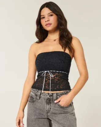 Allover-Spitzen-Tube-Top