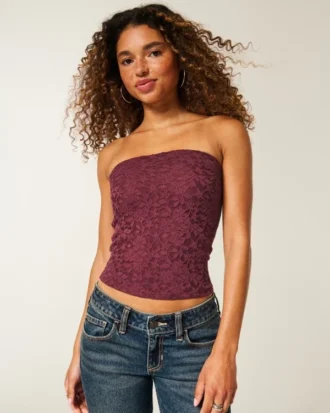 Allover-Spitzen-Tube-Top