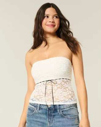 Allover-Spitzen-Tube-Top