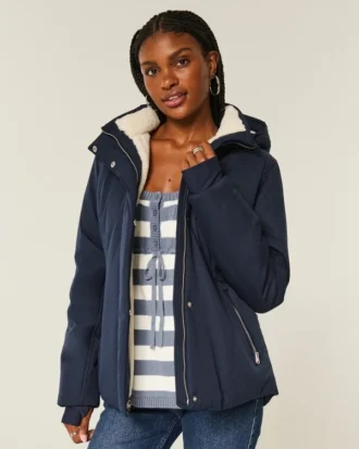 Allwetterjacke mit Kunstfellfutter