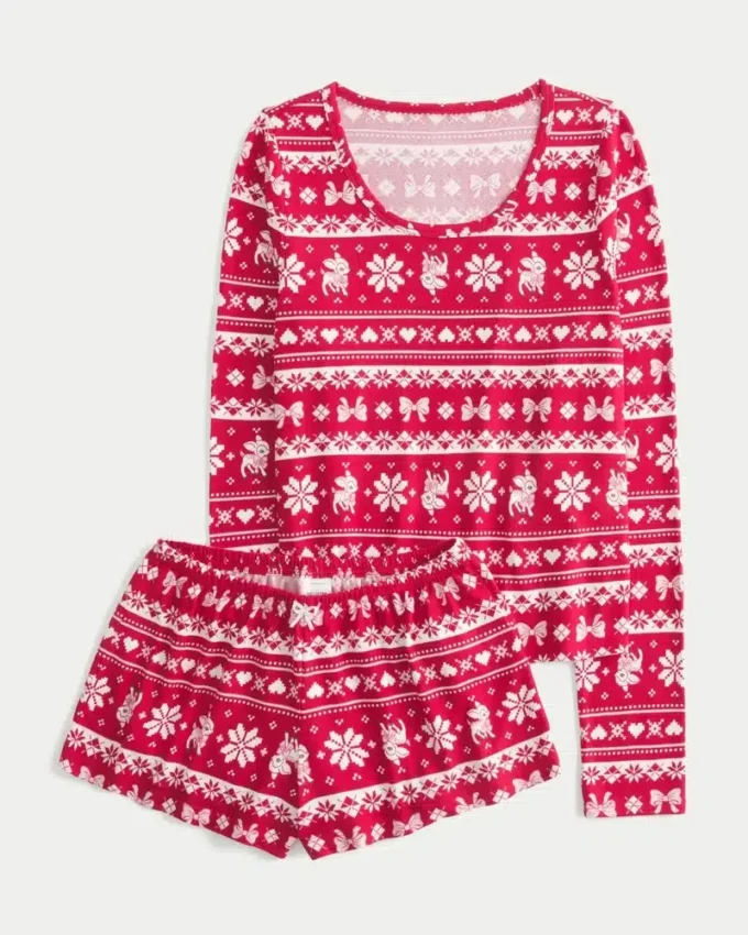 Always Cozy Langarm-Shirt mit Rundhalsausschnitt und Shorts im Set Always Cozy Langarm-Shirt mit Rundhalsausschnitt und Shorts im Set