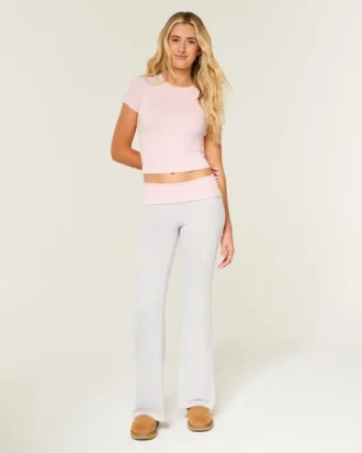 Always Cozy Strickhose mit umgeschlagenem Bund und ausgestelltem Bein