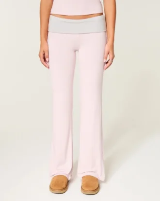 Always Cozy Strickhose mit umgeschlagenem Bund und ausgestelltem Bein