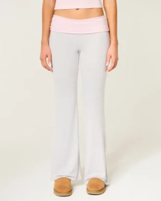 Always Cozy Strickhose mit umgeschlagenem Bund und ausgestelltem Bein