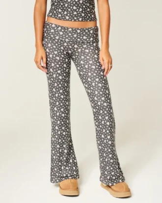 Always Cozy Strickhose mit umgeschlagenem Bund und ausgestelltem Bein
