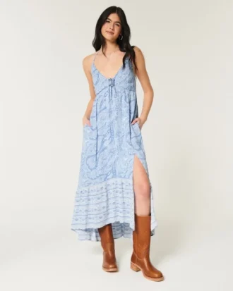 Asymmetrisches Maxikleid mit Neckholder