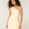 Asymmetrisches Minikleid aus Leinenmischung