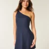 Asymmetrisches Minikleid aus Leinenmischung