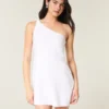 Asymmetrisches Minikleid aus Leinenmischung