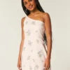 Asymmetrisches Minikleid aus Leinenmischung