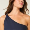 Asymmetrisches Minikleid aus Leinenmischung