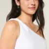 Asymmetrisches Minikleid aus Leinenmischung
