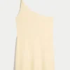 Asymmetrisches Minikleid aus Leinenmischung
