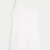Asymmetrisches Minikleid aus Leinenmischung