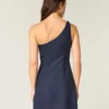 Asymmetrisches Minikleid aus Leinenmischung