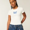 Baby-T-Shirt mit Schmetterlingsmotiv Baby-T-Shirt mit Schmetterlingsmotiv