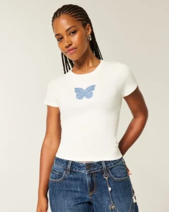 Baby-T-Shirt mit Schmetterlingsmotiv