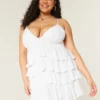 Babydoll-Minikleid mit V-Ausschnitt und Rüschen Babydoll-Minikleid mit V-Ausschnitt und Rüschen