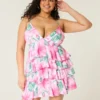 Babydoll-Minikleid mit V-Ausschnitt und Rüschen Babydoll-Minikleid mit V-Ausschnitt und Rüschen