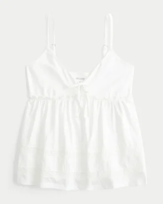 Babydoll-Oberteil mit Bindeband vorne