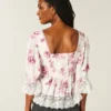 Babydoll-Oberteil mit Dreiviertelärmeln Babydoll-Oberteil mit Dreiviertelärmeln