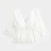 Babydoll-Oberteil mit Dreiviertelärmeln