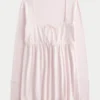 Babydoll-Oberteil mit langen Ärmeln und einfacher Spitzenverzierung Babydoll-Oberteil mit langen Ärmeln und einfacher Spitzenverzierung