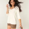 Babydoll-Pullover mit Zopfmuster Babydoll-Pullover mit Zopfmuster