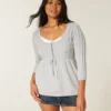 Babydoll-Pullover mit Zopfmuster Babydoll-Pullover mit Zopfmuster