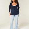 Babydoll-Pullover mit Zopfmuster Babydoll-Pullover mit Zopfmuster