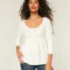 Babydoll-Pullover mit Zopfmuster Babydoll-Pullover mit Zopfmuster