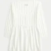 Babydoll-Pullover mit Zopfmuster Babydoll-Pullover mit Zopfmuster