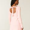 Babydoll-Strickminikleid mit Bindeband