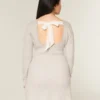 Babydoll-Strickminikleid mit Bindeband