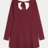 Babydoll-Strickminikleid mit Bindeband