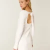 Babydoll-Strickminikleid mit Bindeband