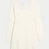 Babydoll-Strickminikleid mit Bindeband