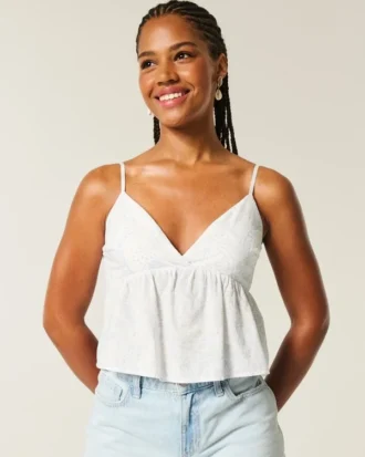 Babydoll-Top mit einfachem Paisley-Muster