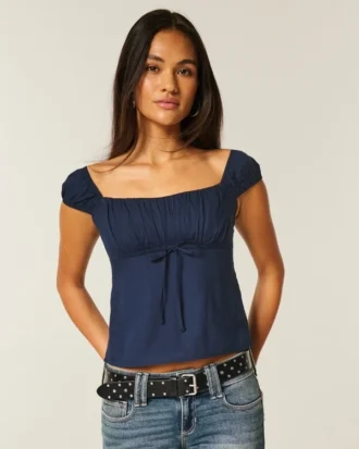 Babydoll-Top mit Schulterausschnitt