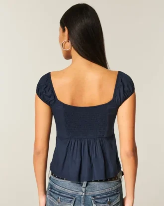 Babydoll-Top mit Schulterausschnitt