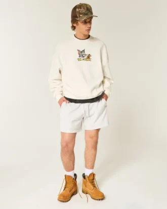 Baggy Cinch Tom und Jerry Grafik-Crew-Sweatshirt