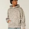 Baggy-Hoodie mit Leopardenmuster und Kordelzug Baggy-Hoodie mit Leopardenmuster und Kordelzug