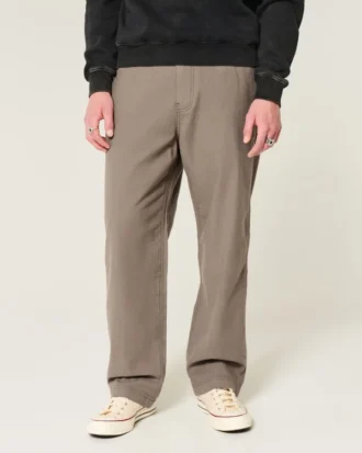 Baggy-Hose aus Leinenmischgewebe mit elastischem Bund