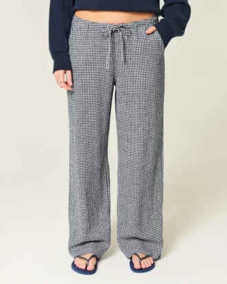 Baggy-Hose aus Leinenmischung