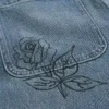Baggy-Jeans in mittlerer Waschung mit Doodle-Print