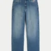 Baggy-Jeans mit Alien-Grafik in mittlerer Waschung Baggy-Jeans mit Alien-Grafik in mittlerer Waschung