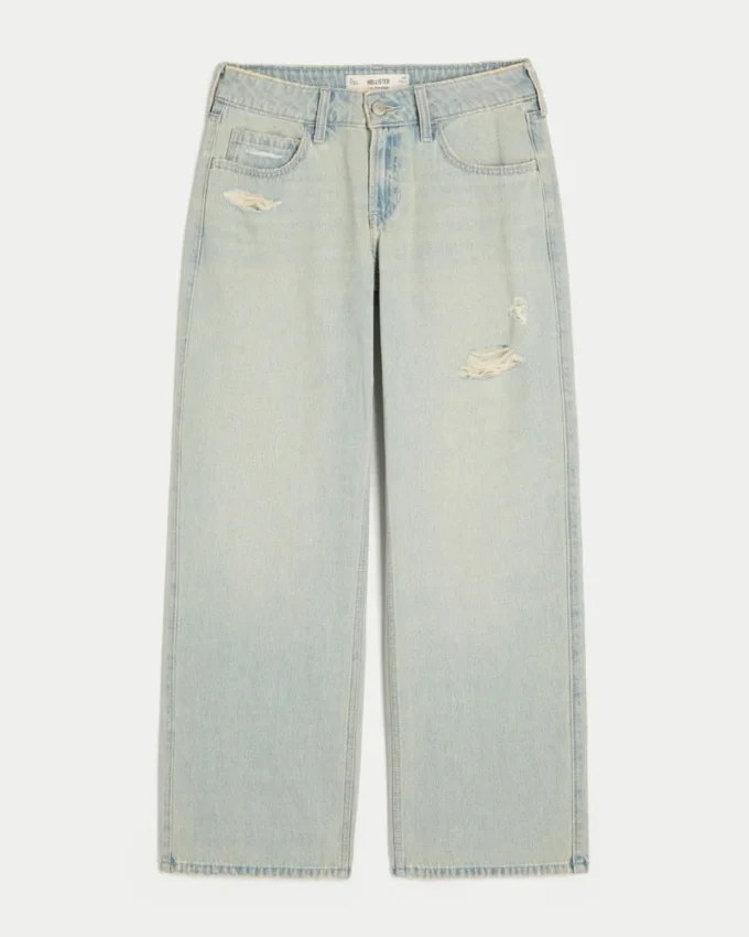 Baggy-Jeans mit niedriger Leibhöhe, leicht verwaschen Baggy-Jeans mit niedriger Leibhöhe, leicht verwaschen