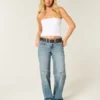 Baggy-Jeans mit niedriger Leibhöhe, mittlerer Waschung und Stern-Grafik Baggy-Jeans mit niedriger Leibhöhe, mittlerer Waschung und Stern-Grafik