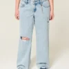 Baggy-Jeans mit niedriger Leibhöhe, Rissen und heller Waschung Baggy-Jeans mit niedriger Leibhöhe, Rissen und heller Waschung